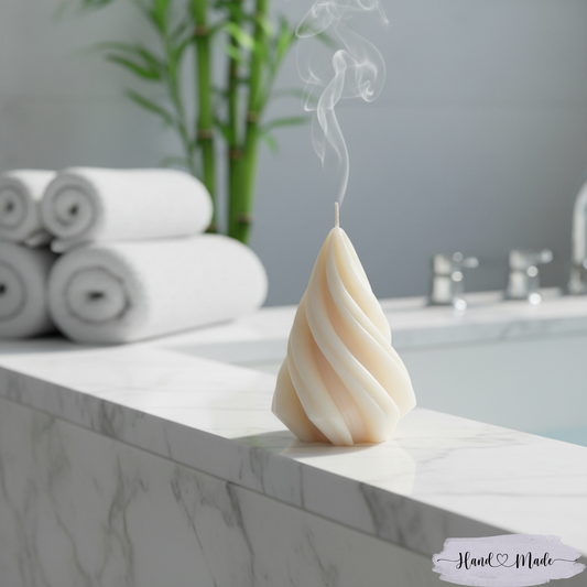 Aesthetic Swirl Candle | Handmade Decorative Artisan Candle | Home Decor