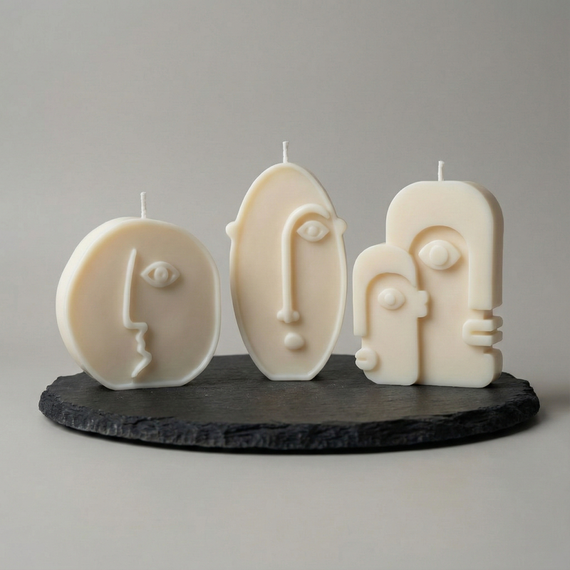 Abstract Face Figure Candle Set (4 Pieces)