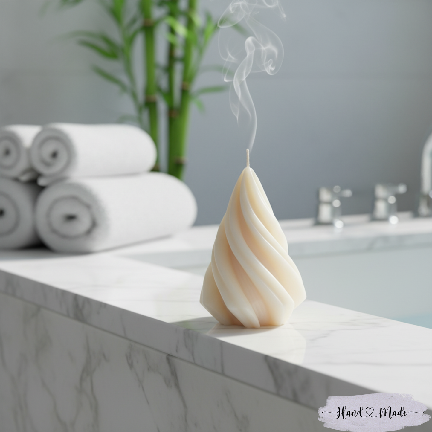 Aesthetic Swirl Candle | Handmade Decorative Artisan Candle | Home Decor