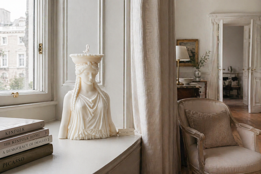Caryatid Goddess Bust Candle - Large