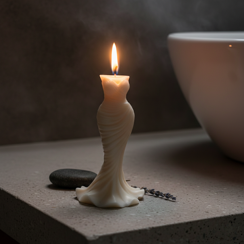 3D Elegant Mermaid Wedding Dress Candle