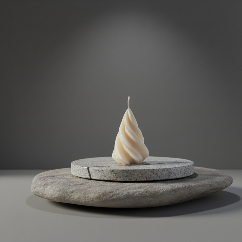 Spiral Cone Candle Small – hand-poured soy wax candle, Living Light Candle Dublin