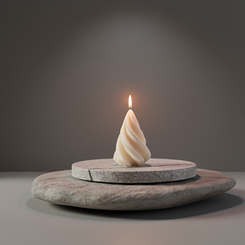 Spiral Cone Candle Small – hand-poured soy wax candle, Living Light Candle Dublin