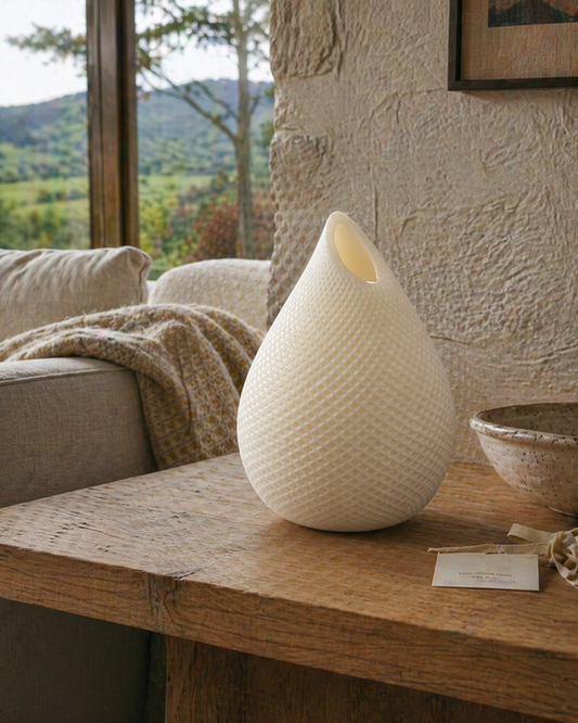 Water Drop Striped Swirl Candle (Hole Design)