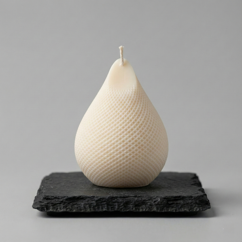 Water Drop Swirl Candle Striped – hand-poured soy wax candle, Living Light Candle Dublin