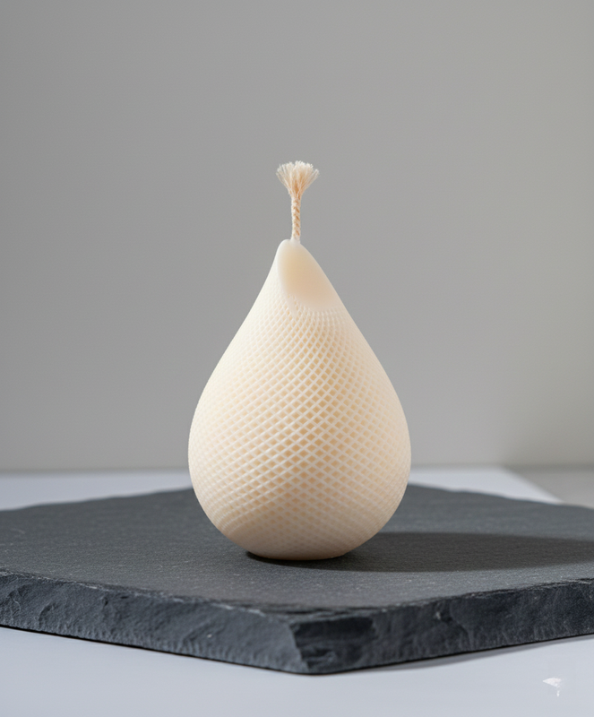 Water Drop Swirl Candle Striped – hand-poured soy wax candle, Living Light Candle Dublin