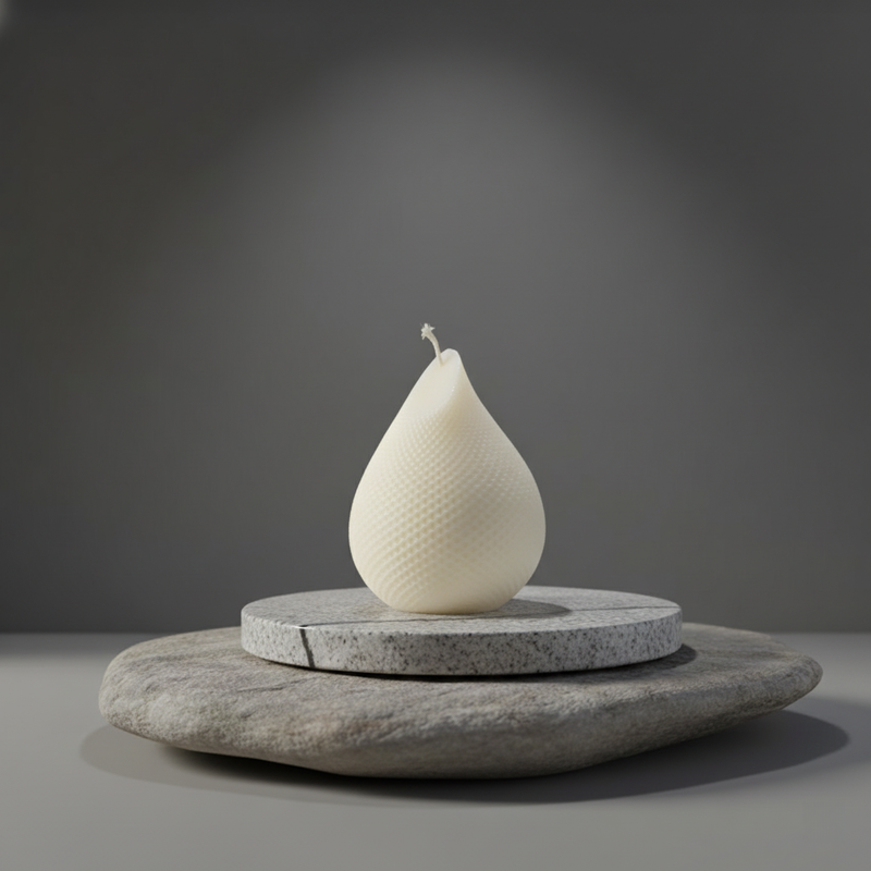 Water Drop Swirl Candle Striped – hand-poured soy wax candle, Living Light Candle Dublin