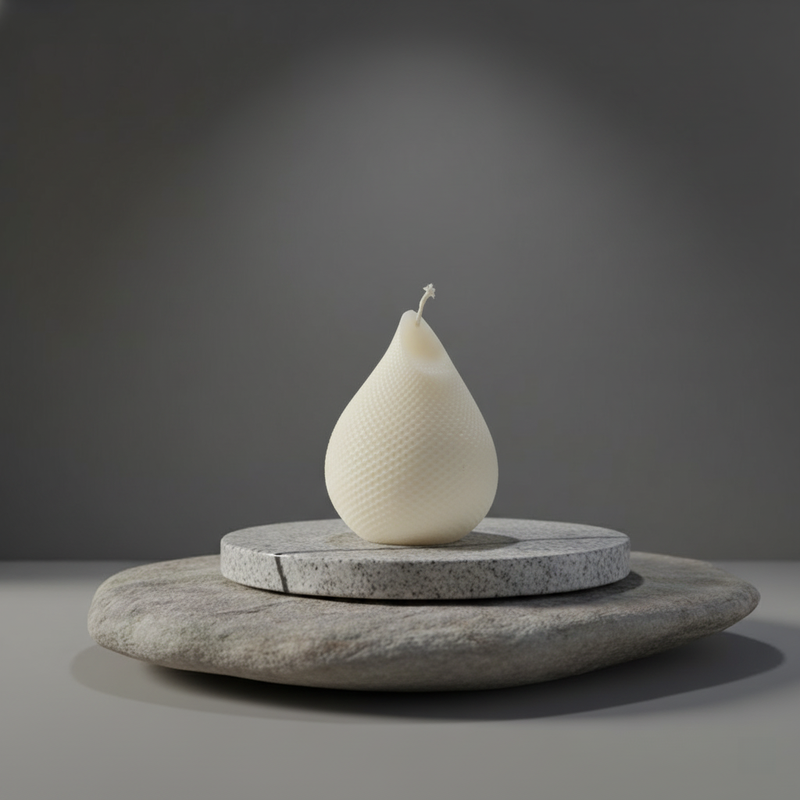 Water Drop Swirl Candle Striped – hand-poured soy wax candle, Living Light Candle Dublin