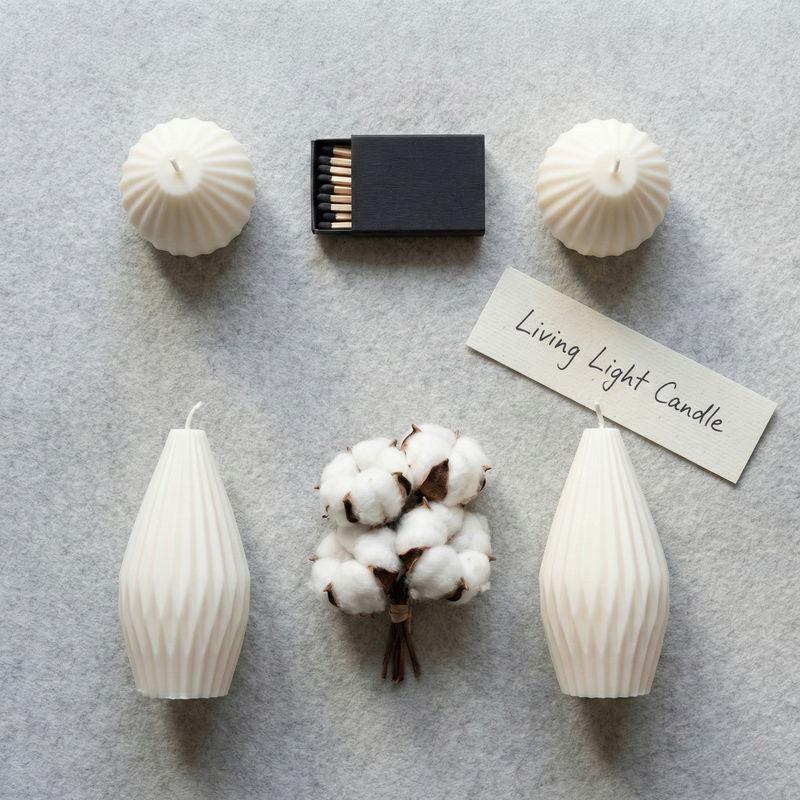 Geometric Pear Candle Large – styled view, Living Light Candle Dublin