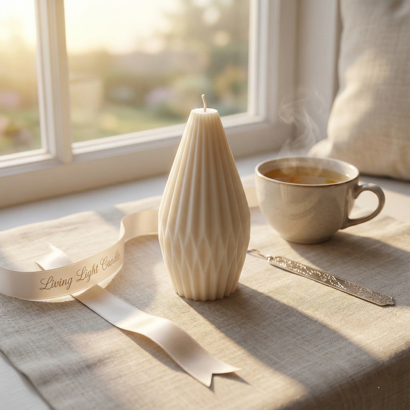 Geometric Pear Candle Large – handmade in Dublin