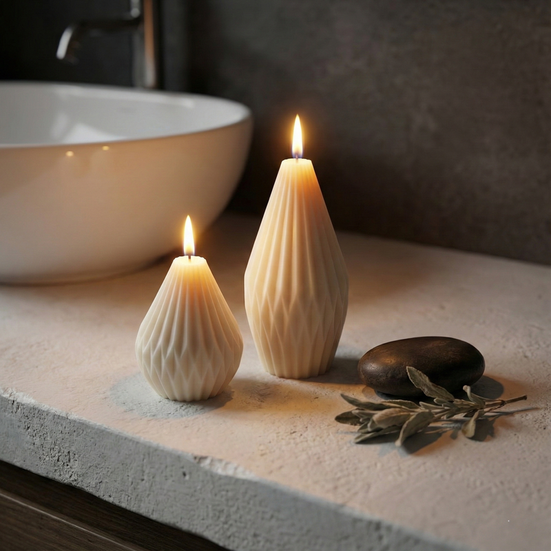 Geometric Pear Candle (Set)