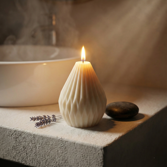 Geometric Pear Candle Small