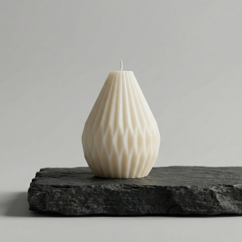 Geometric Pear Candle Small – handmade in Dublin