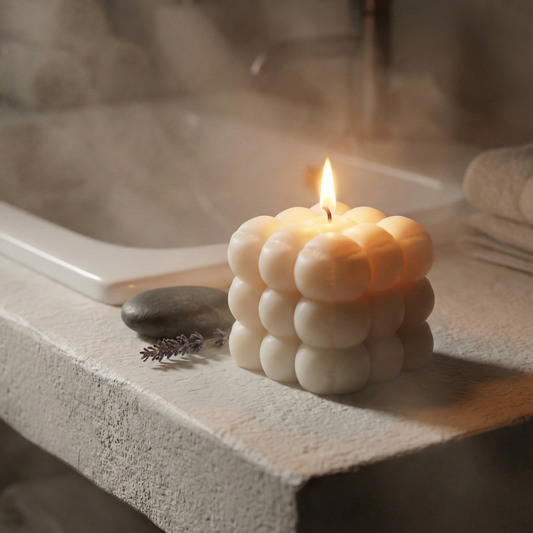 Square Textured Pillow Shaped Candle