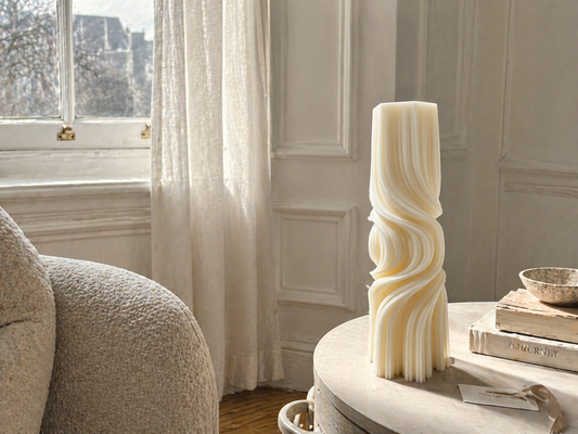 Tall Twirl Taper Roman Pillar Candle