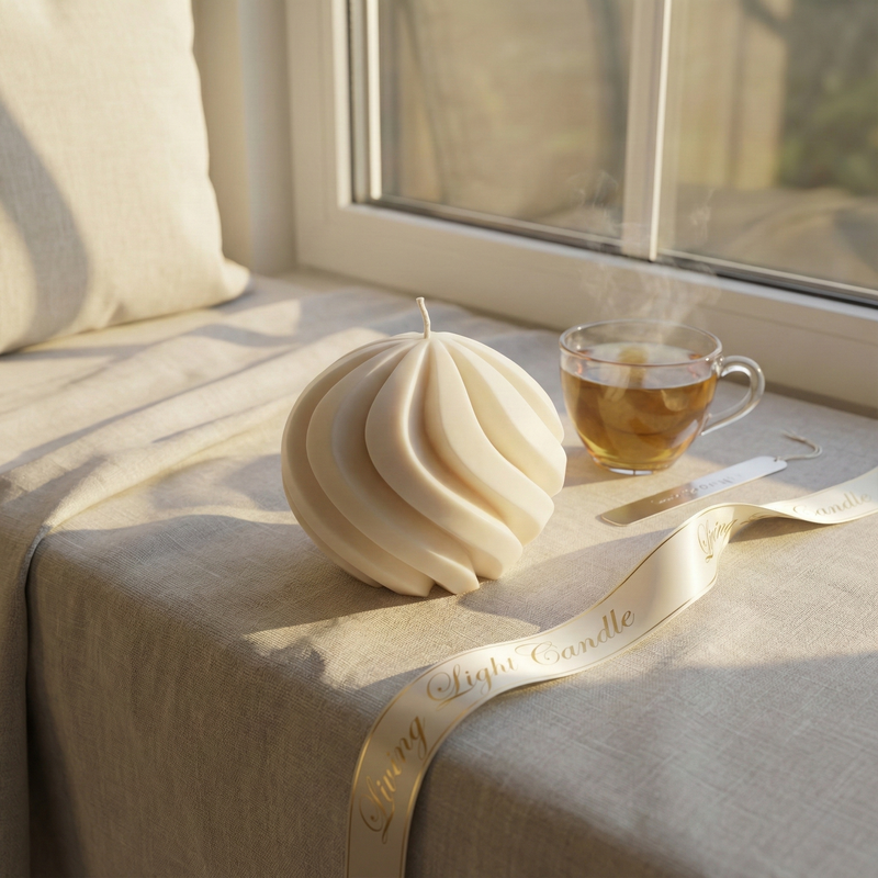 Marble Effect Swirl Candle – hand-poured soy wax candle, Living Light Candle Dublin