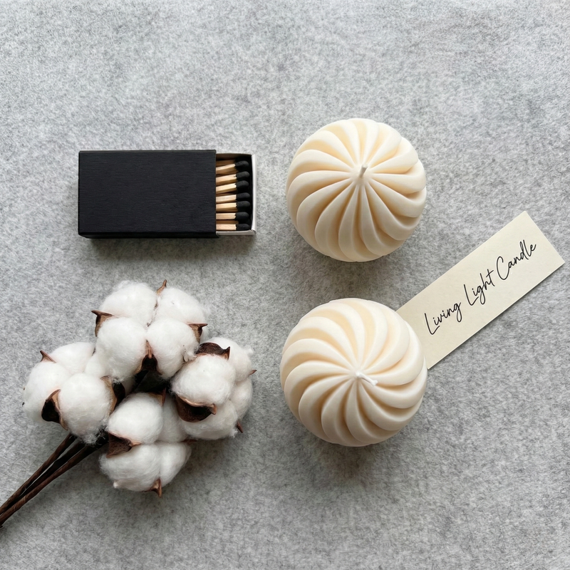 Marble Effect Swirl Candle – hand-poured soy wax candle, Living Light Candle Dublin