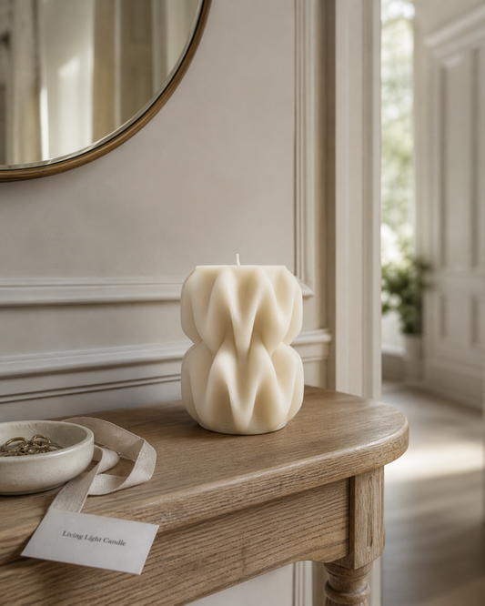 Wave Pillar Swirl Candle - Medium