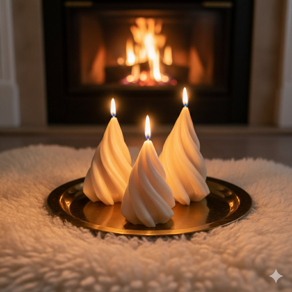 Aesthetic Swirl Candle Set | Handmade Candle for Cozy Nights | Home Decor