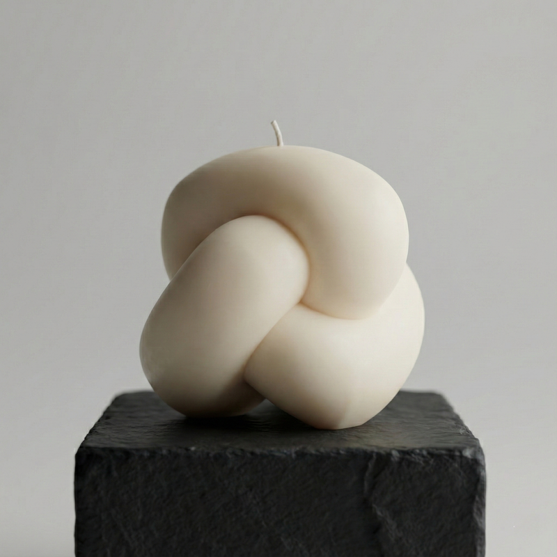 Thick Rope Knot Candle – hand-poured soy wax candle, Living Light Candle Dublin