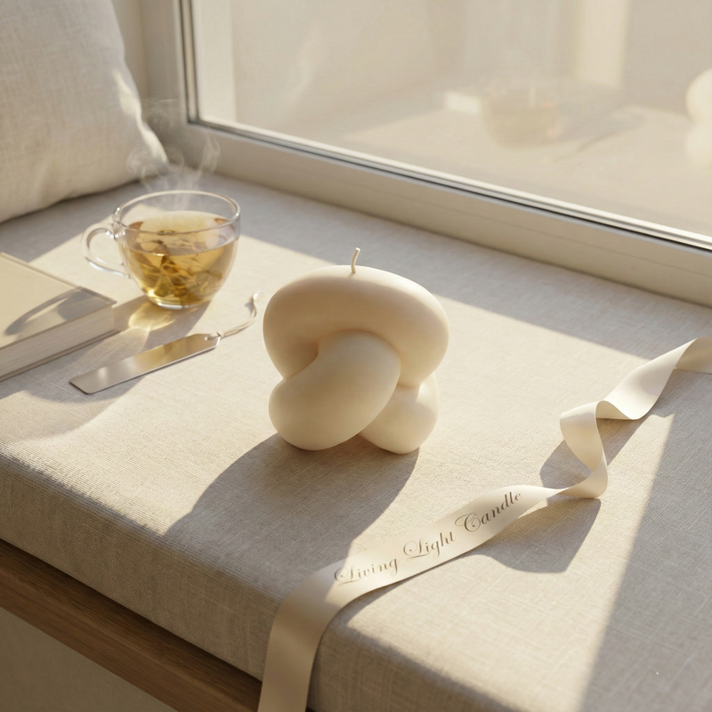Thick Rope Knot Candle – hand-poured soy wax candle, Living Light Candle Dublin