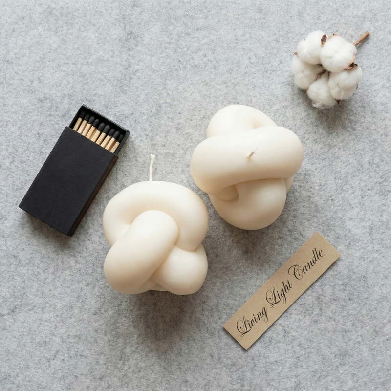 Thick Rope Knot Candle – hand-poured soy wax candle, Living Light Candle Dublin