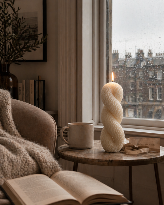 Twisted Knitted Knots Pillar Candle