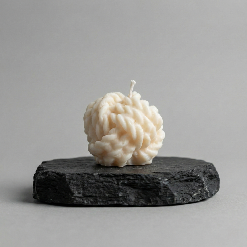3D Knit Yarn Ball Candle