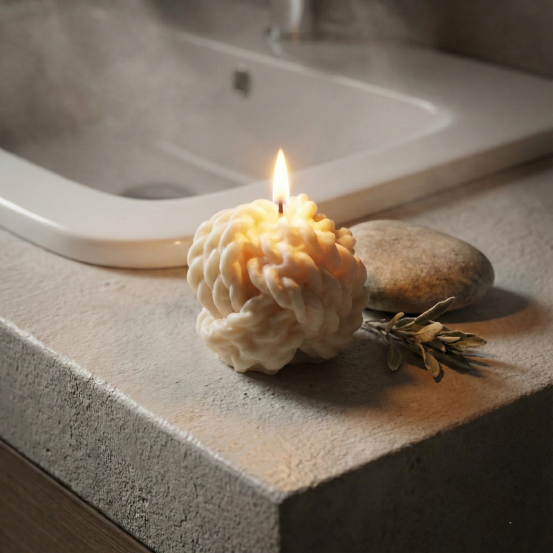 3D Knit Yarn Ball Candle