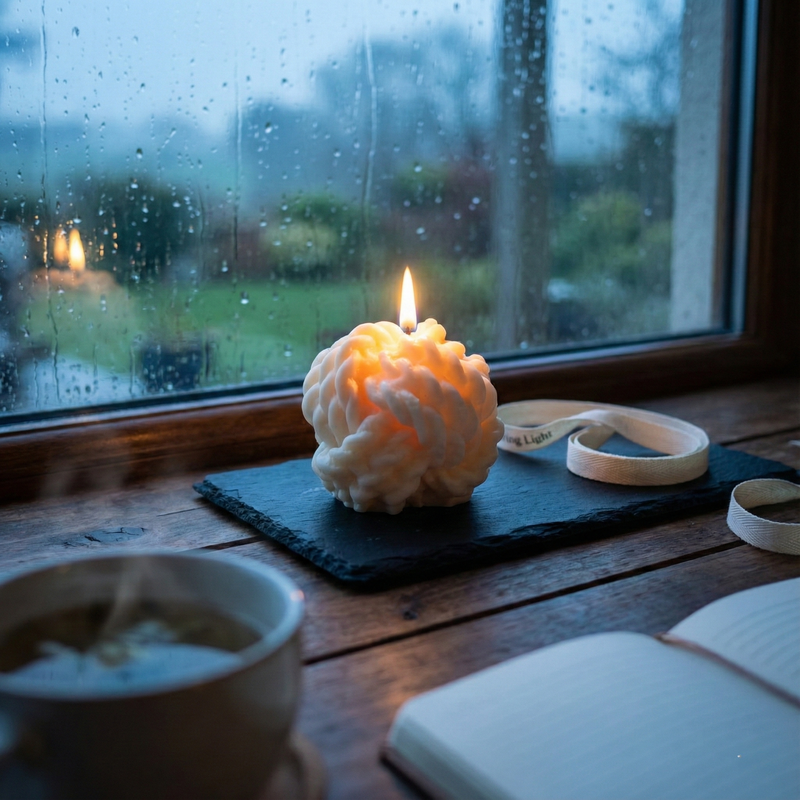 3D Knit Yarn Ball Candle