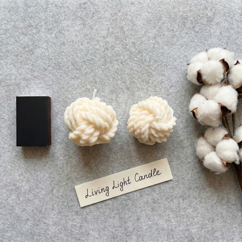 3D Knit Yarn Ball Candle
