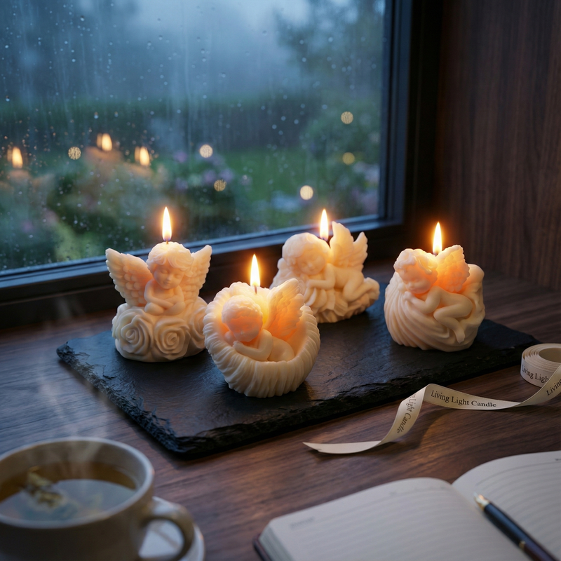 Angel & Rose Candle Set (4 Pieces)