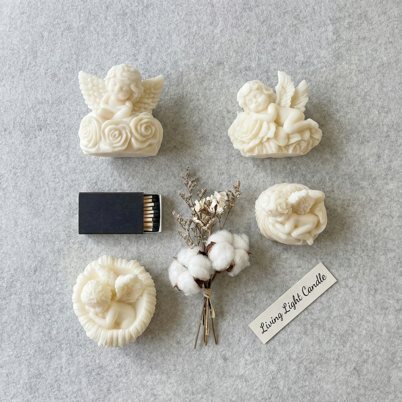 Angel & Rose Candle Set (4 Pieces)