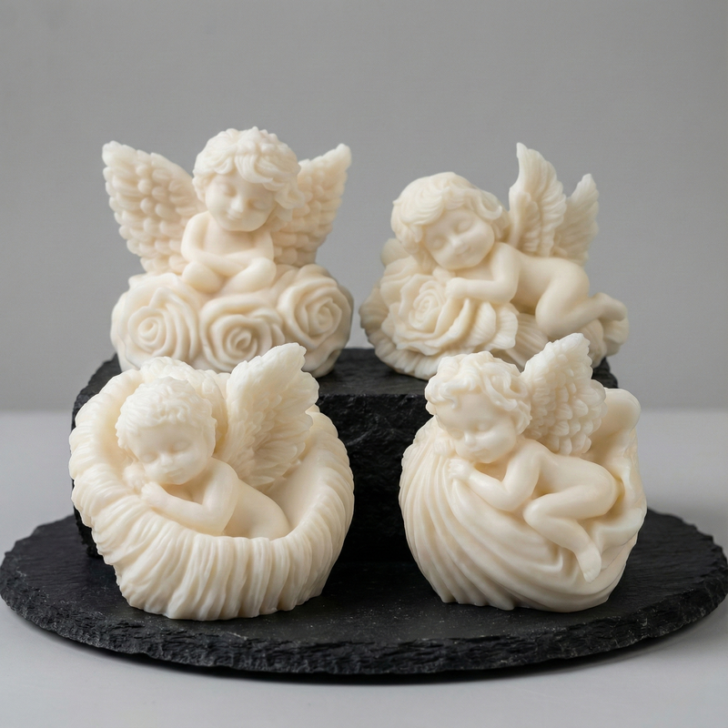 Angel & Rose Candle Set (4 Pieces)