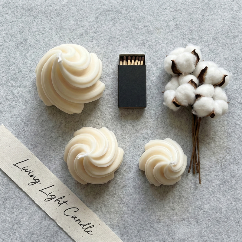 Spiral Cone Candle Set of 3 – hand-poured soy wax candles, Living Light Candle Dublin