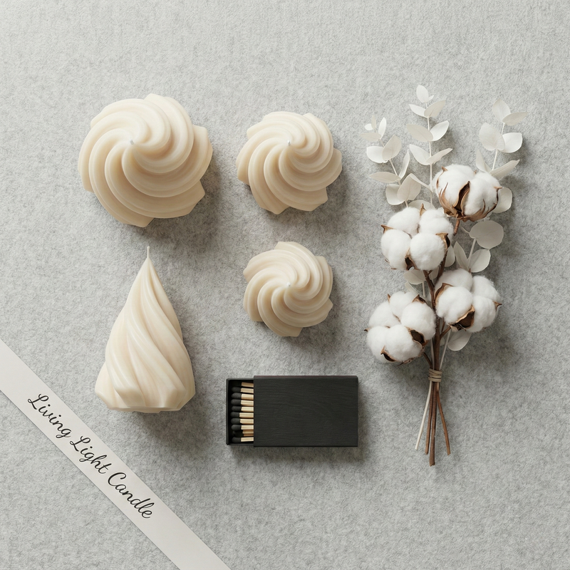Spiral Cone Candle Set of 3 – hand-poured soy wax candles, Living Light Candle Dublin