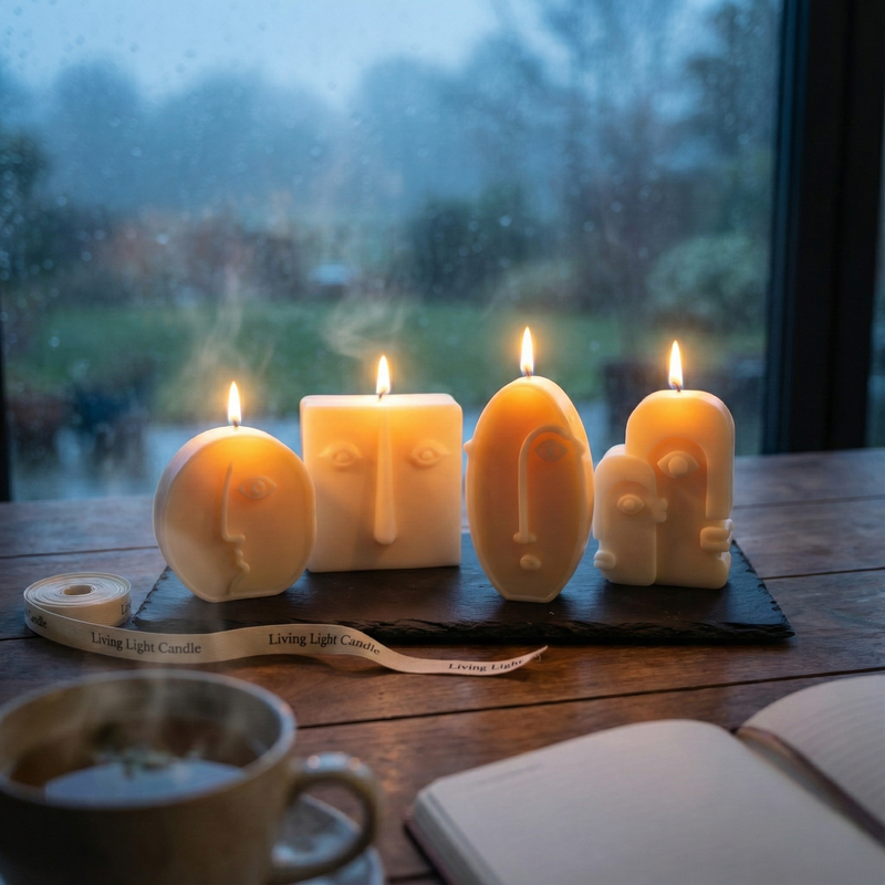 Abstract Face Figure Candle Set (4 Pieces)