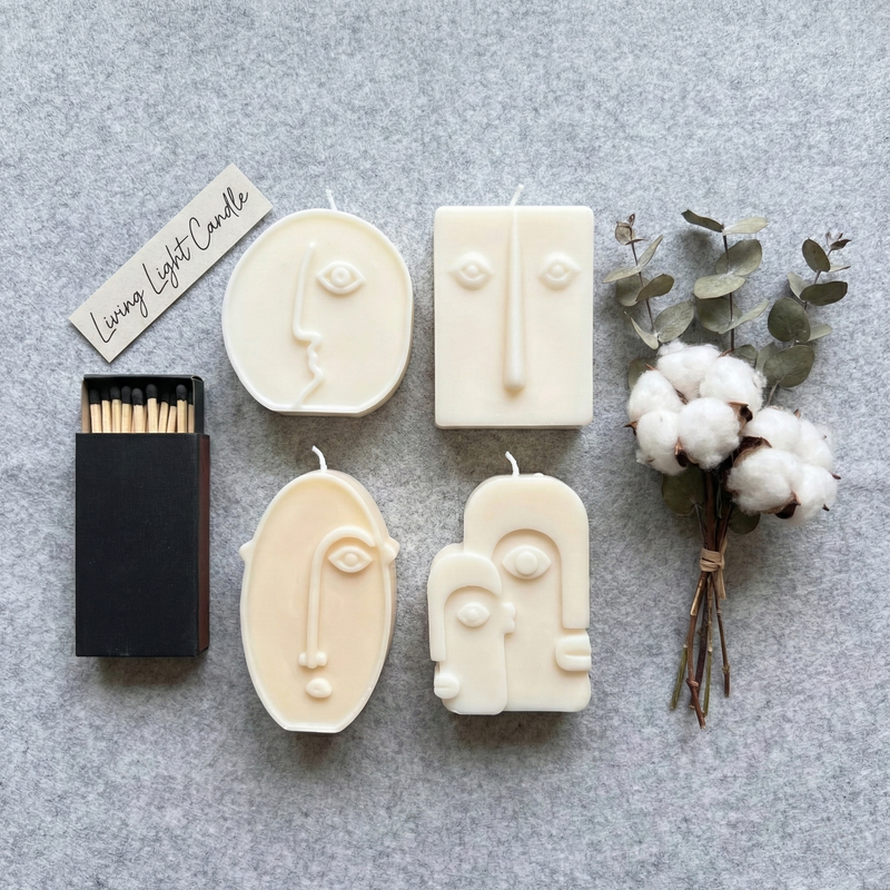 Abstract Face Figure Candle Set (4 Pieces)